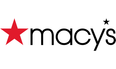 Text of "Macy's" with a large red star in front and a small black star as an apostrophe