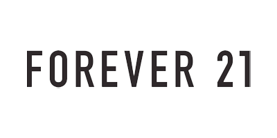 Text of "Forever 21" in tall, black font